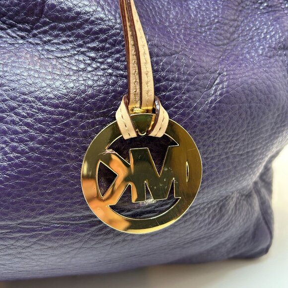 Michael Kors Large Purple Pebbled Leather Tote Bag - Picture 5 of 14
